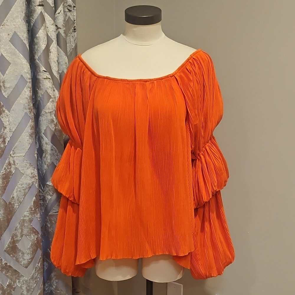 Elegant Orange Off-Shoulder Blouse